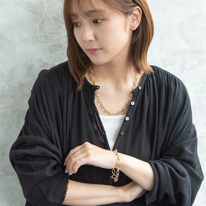 ネックレス Awesome ニッケルフリー メタル オーバルチェーン ショートネックレス