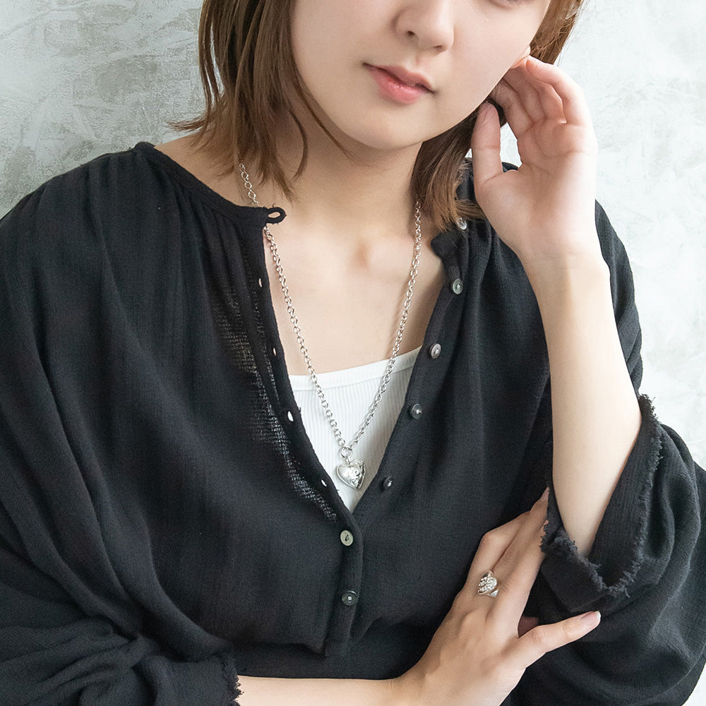 ネックレス Awesome ニッケルフリー メタル ハート チェーン ロングネックレス