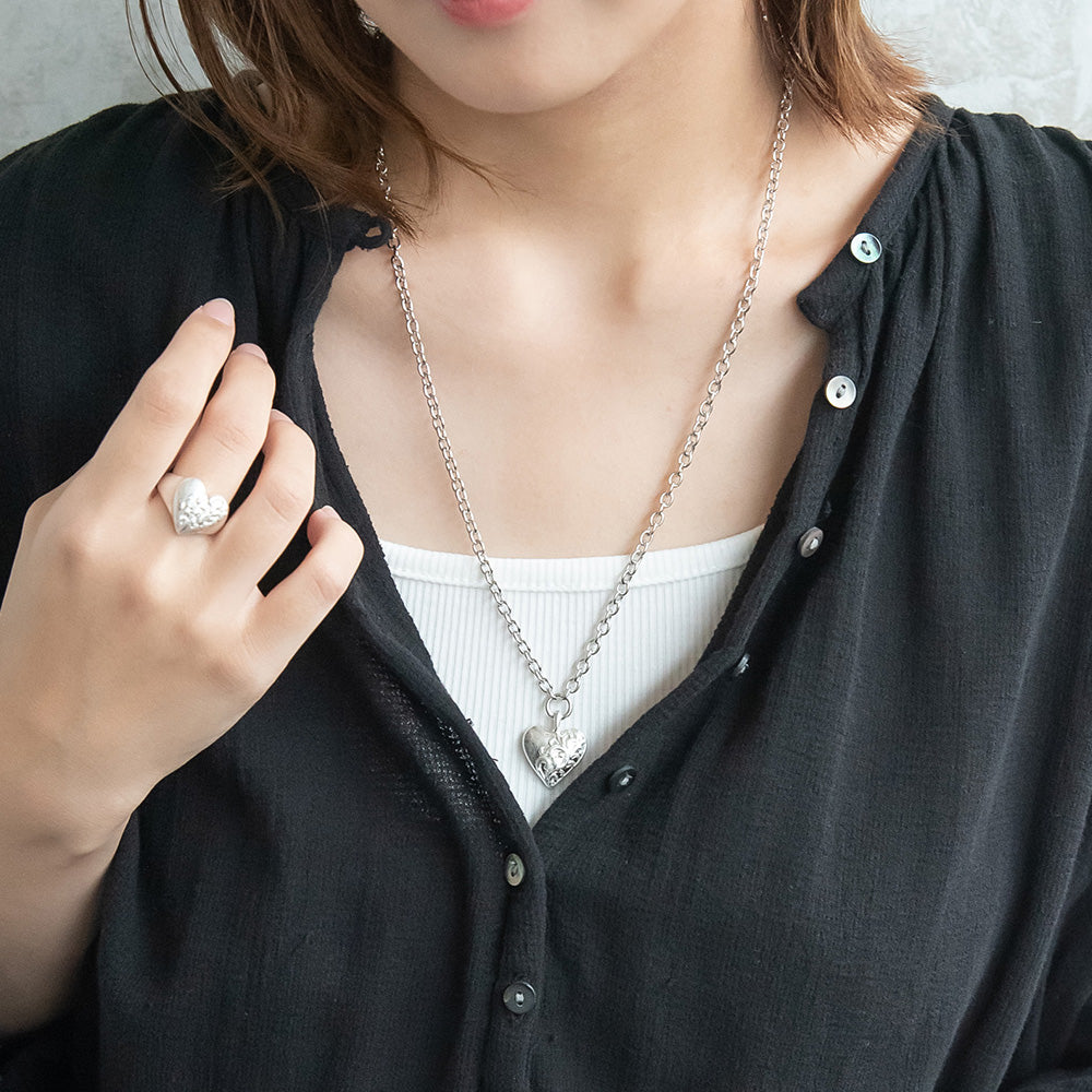 ネックレス Awesome ニッケルフリー メタル ハート チェーン ロングネックレス