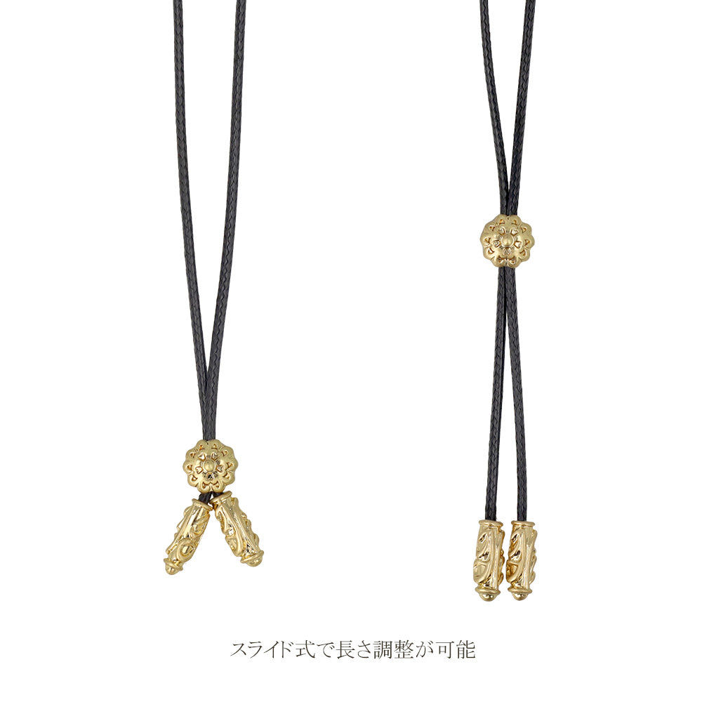 ネックレス Awesome ニッケルフリー メタル フラワー コード スライド Y字 ラリエット ロングネックレス
