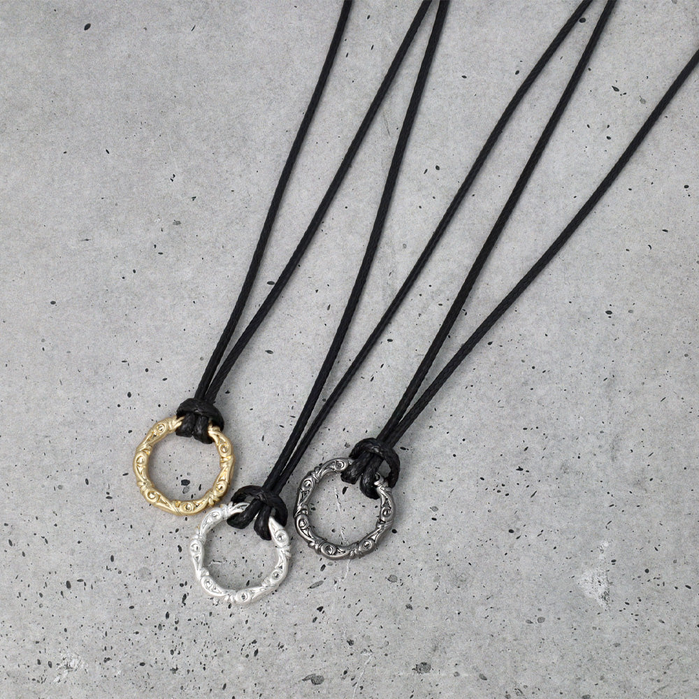 ネックレス Awesome ニッケルフリー メタル サークル コード スライドボール ロングネックレス