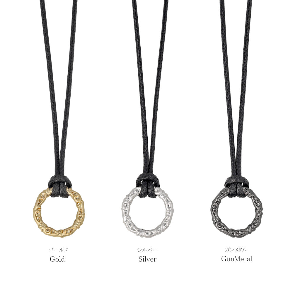 ネックレス Awesome ニッケルフリー メタル サークル コード スライドボール ロングネックレス