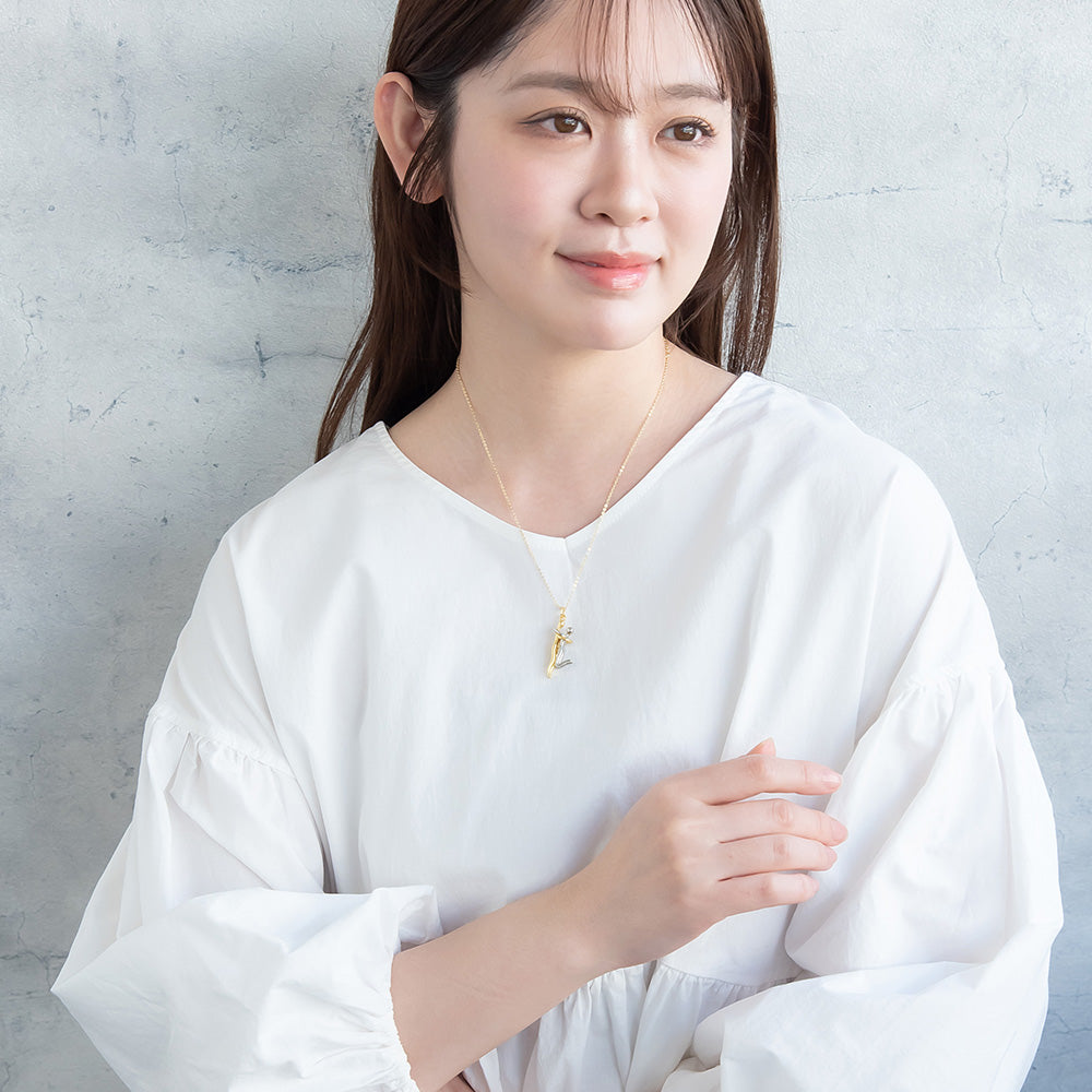 ネックレス ニッケルフリー メタル コンビカラー アート 人物 ハグ チェーン ショートネックレス