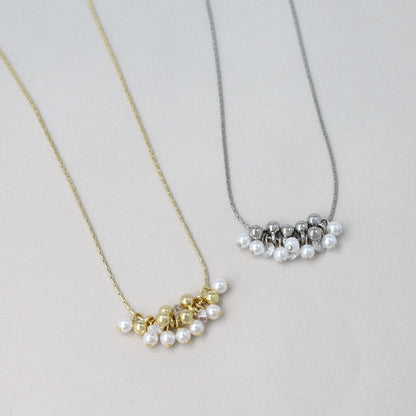 ネックレス ニッケルフリー メタル パール ロングネックレス