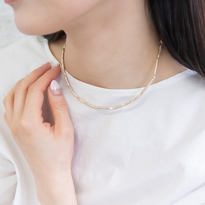 ネックレス ニッケルフリー sable gold メタル ウエーブ ライン カーブ チョーカー ネックカフ