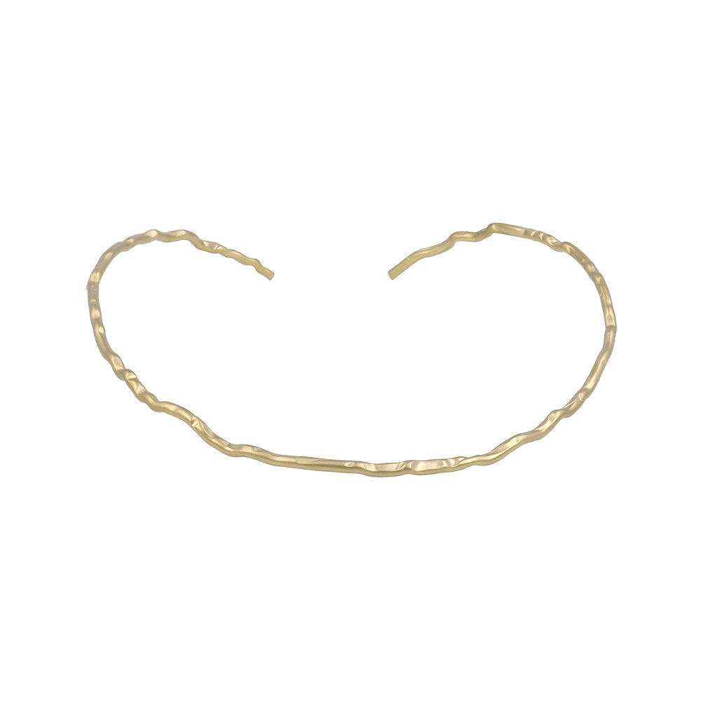 ネックレス ニッケルフリー sable gold メタル ウエーブ ライン カーブ チョーカー ネックカフ