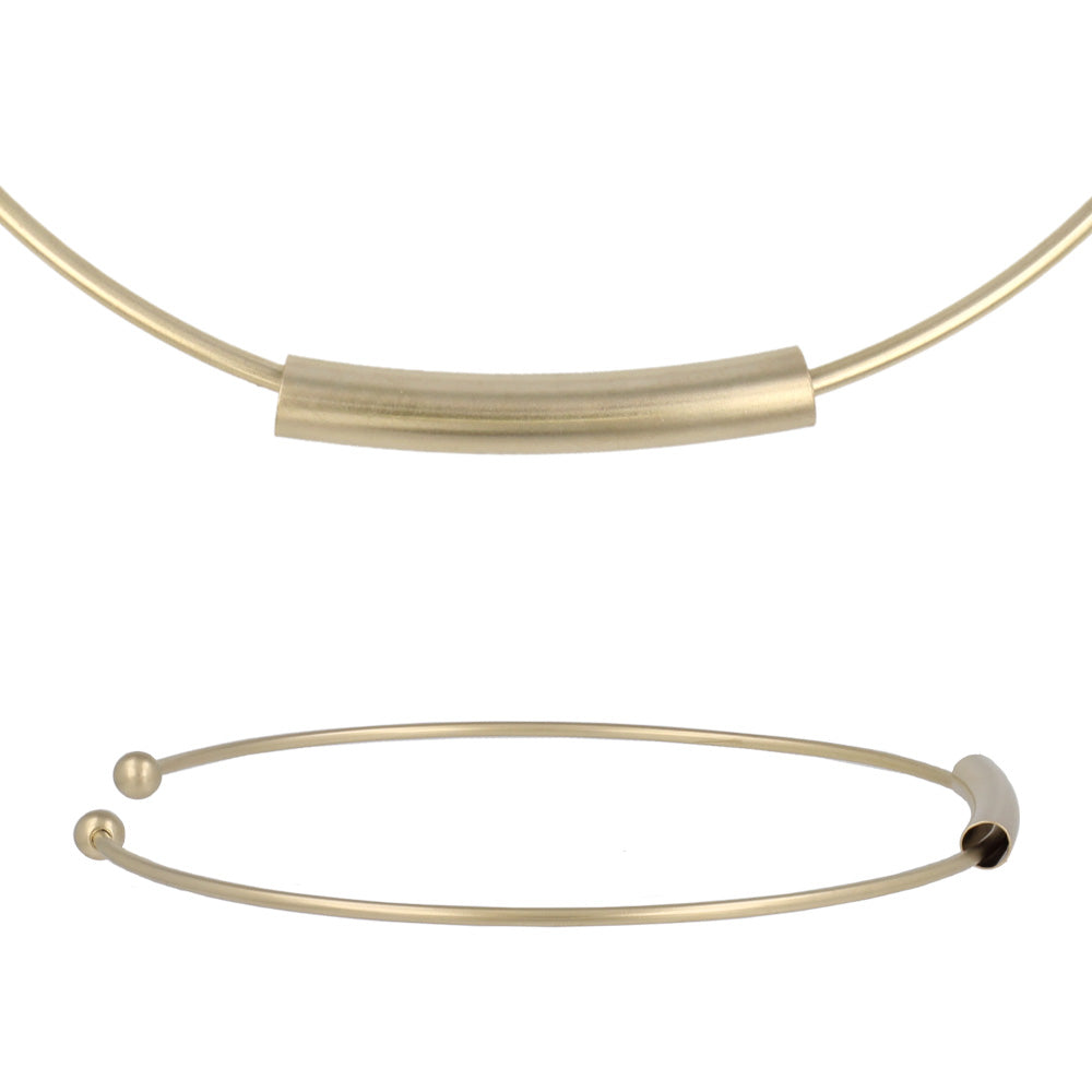 ネックレス ニッケルフリー sable gold メタル パイプ チョーカー ネックカフ