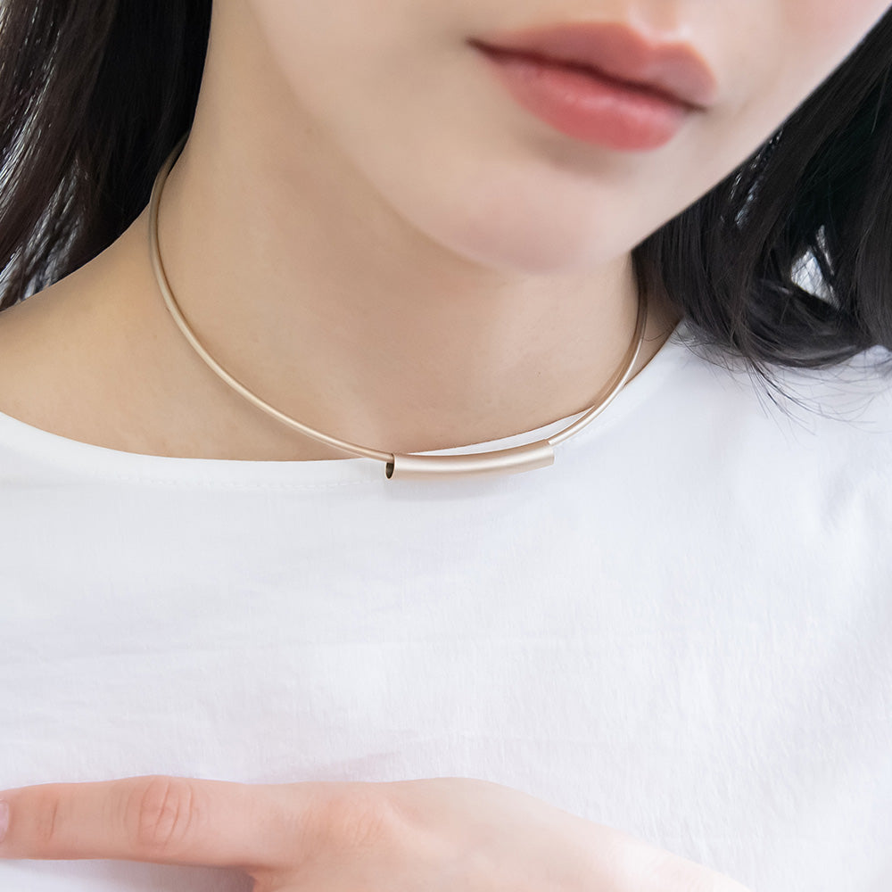 ネックレス ニッケルフリー sable gold メタル パイプ チョーカー ネックカフ