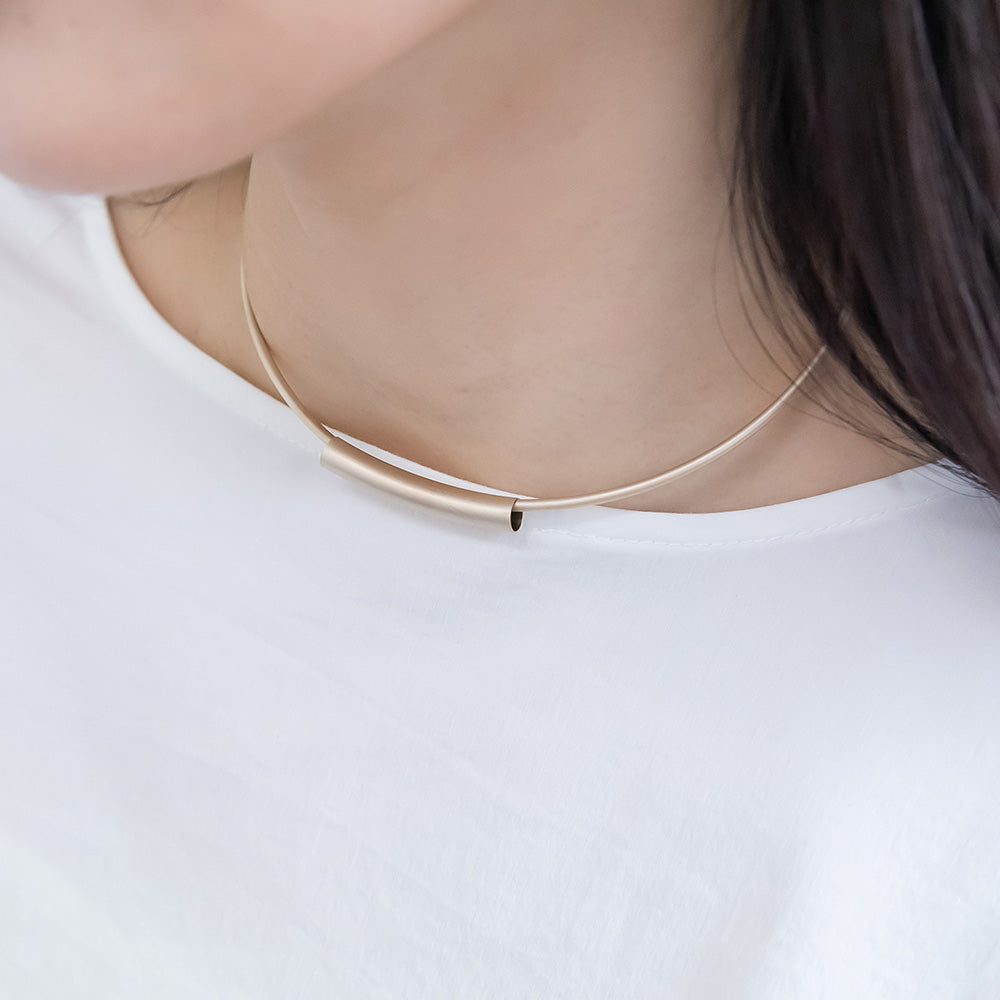 ネックレス ニッケルフリー sable gold メタル パイプ チョーカー ネックカフ