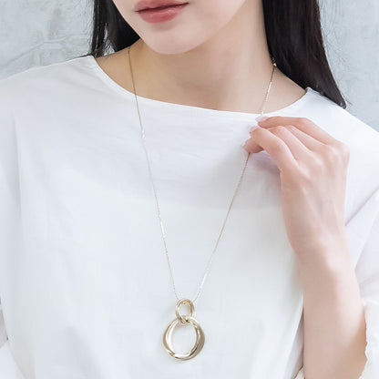 ネックレス ニッケルフリー メタル リング ロングタイプ ペンダントネックレス