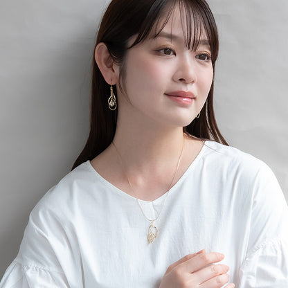 ネックレス ニッケルフリー メタル ツイスト ドロップ スライドボール ペンダントネックレス