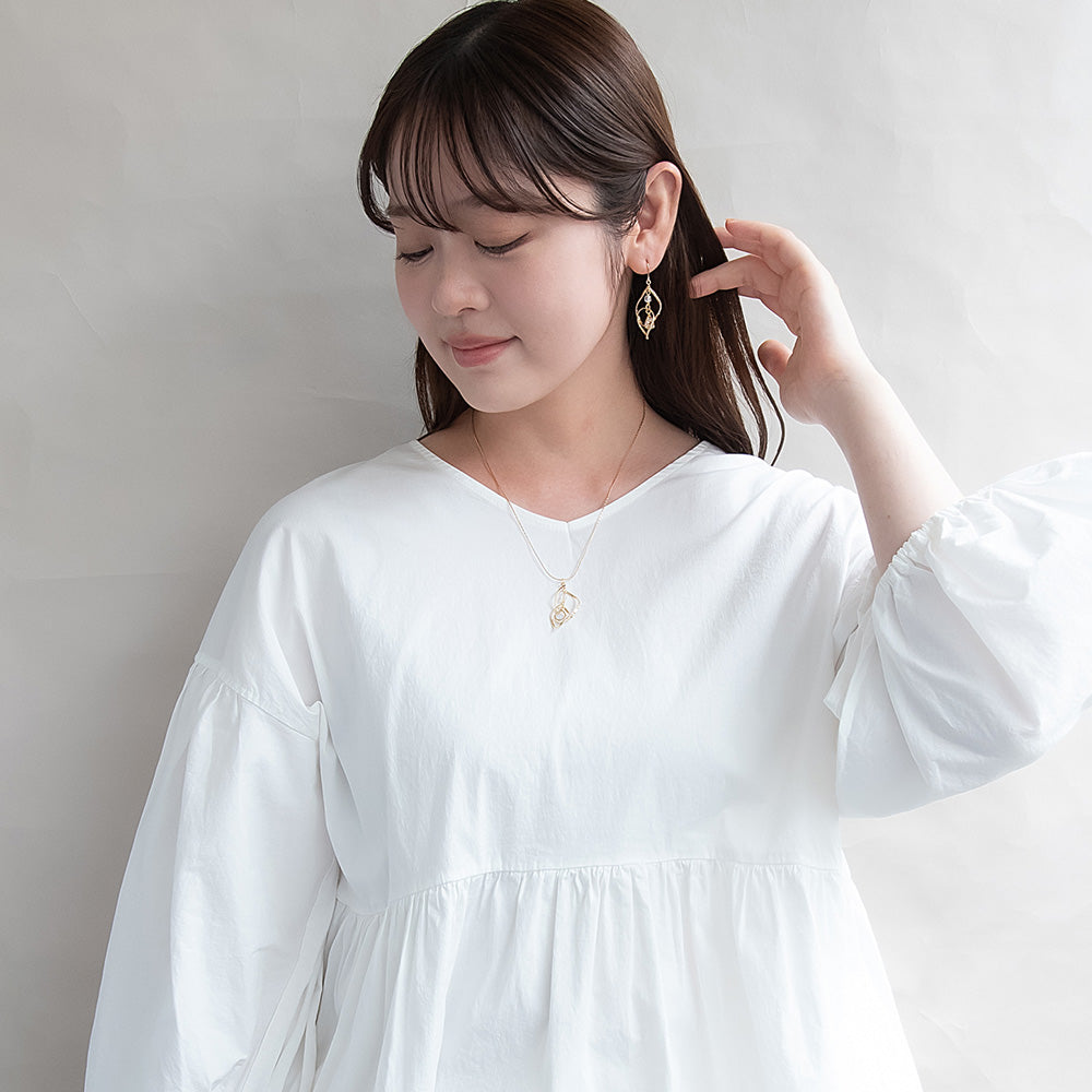 ネックレス ニッケルフリー メタル ツイスト ドロップ スライドボール ペンダントネックレス