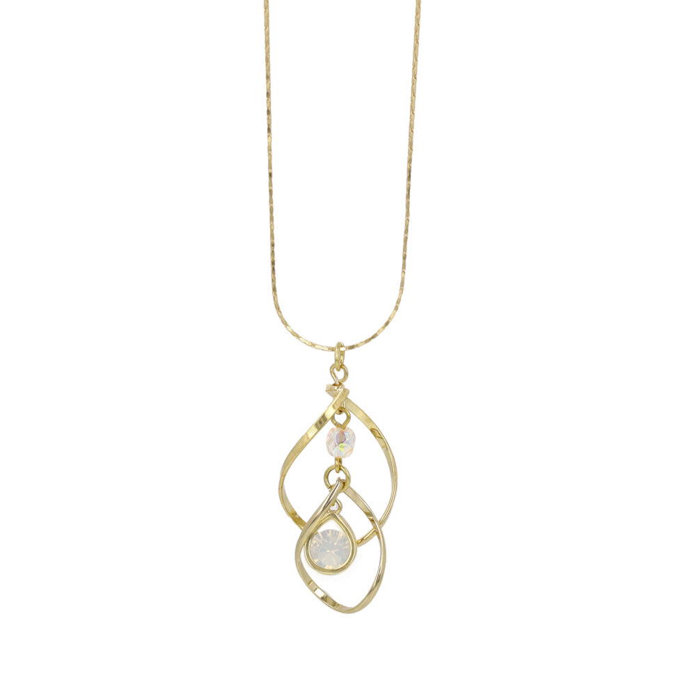 ネックレス ニッケルフリー メタル ツイスト ドロップ スライドボール ペンダントネックレス