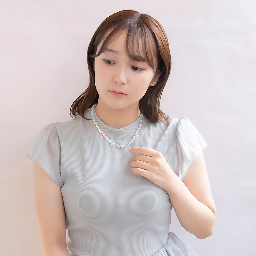 ネックレス ニッケルフリー オーロラ カラー ショートネックレス