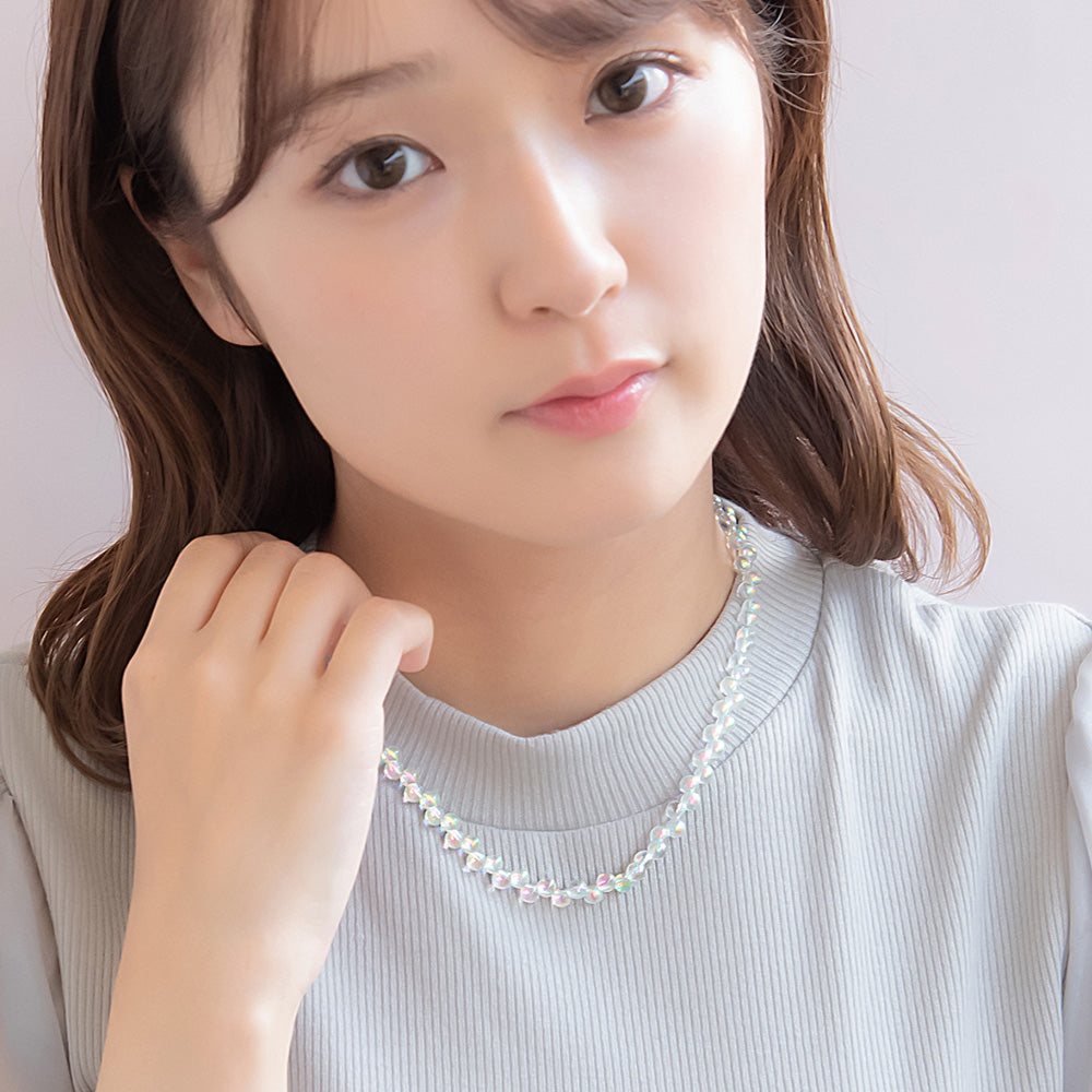 ネックレス ニッケルフリー オーロラ カラー ショートネックレス