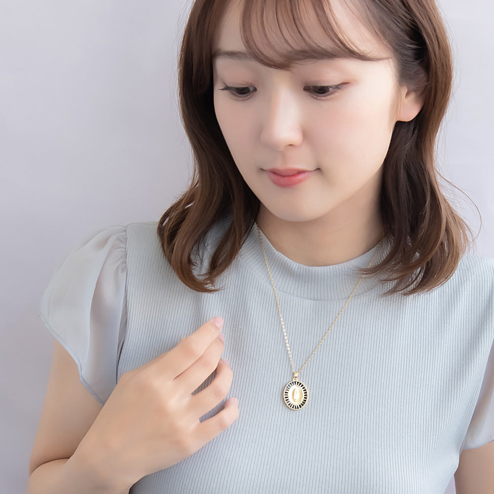 ネックレス ステンレス キュービックジルコニア マリア メダイ カラー ショートネックレス