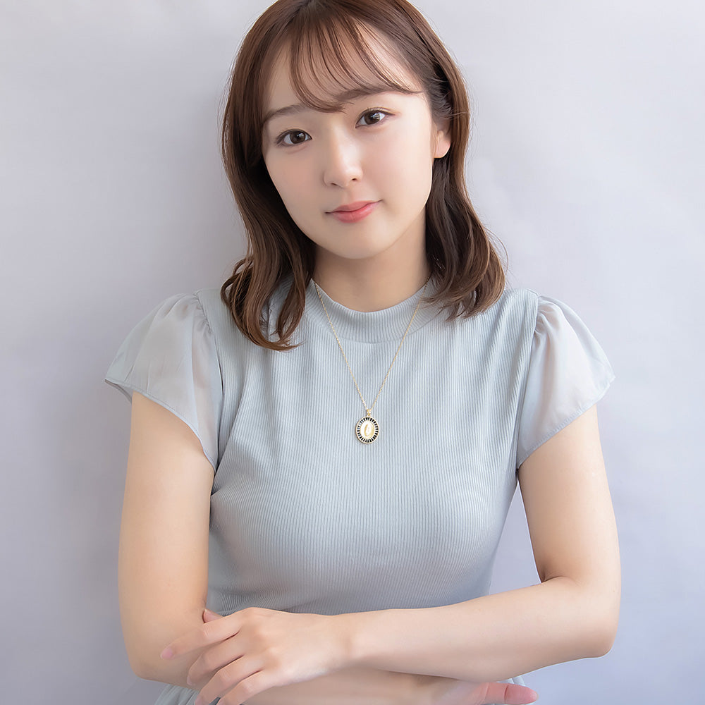 ネックレス ステンレス キュービックジルコニア マリア メダイ カラー ショートネックレス