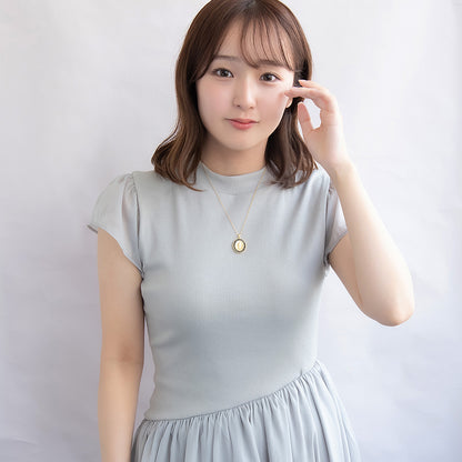 ネックレス ステンレス キュービックジルコニア マリア メダイ カラー ショートネックレス