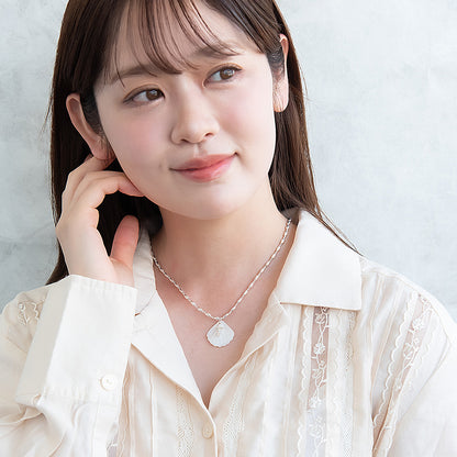 ネックレス ニッケルフリー シェル メタル クロス ショートネックレス