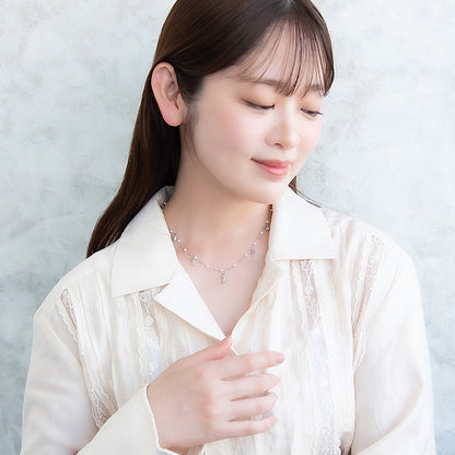 ネックレス ニッケルフリー メタル チャーム ハート 月 鍵 リボン パール ショートネックレス