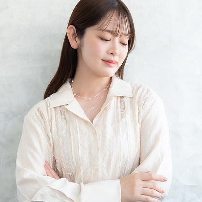 ネックレス ニッケルフリー メタル ハート チェーン ２連 ショートネックレス