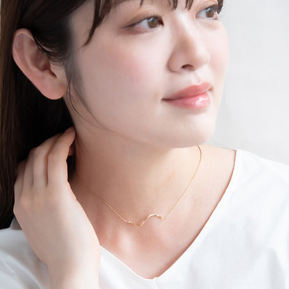 ネックレス ニッケルフリー メタル バー ツイスト チェーン ショートネックレス