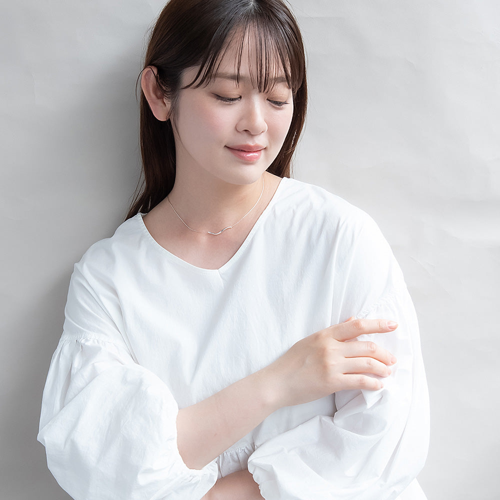 ネックレス ニッケルフリー メタル パイプ ツイスト チェーン ショートネックレス
