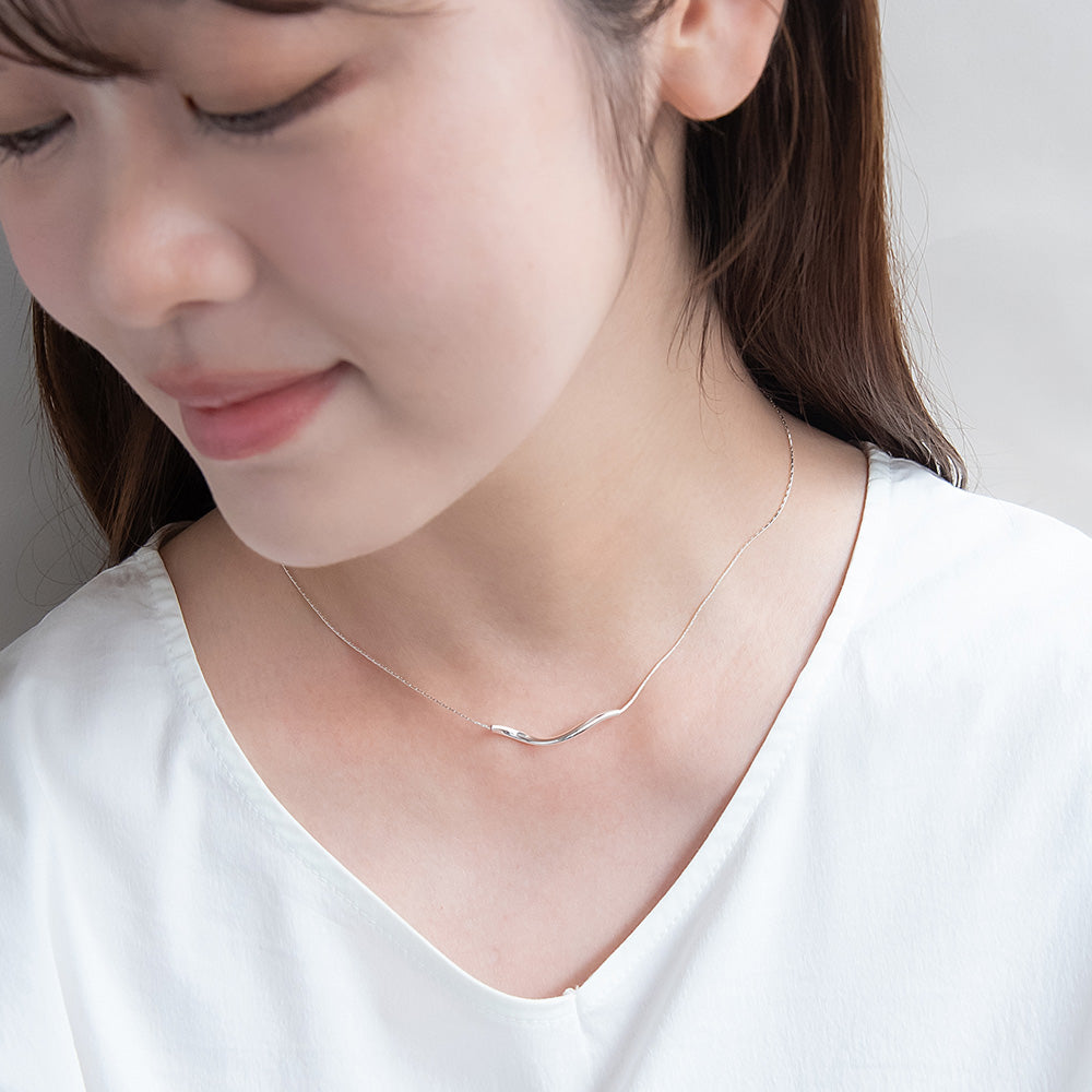 ネックレス ニッケルフリー メタル パイプ ツイスト チェーン ショートネックレス