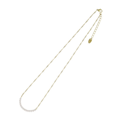 ネックレス ステンレス メタル パール スクリューチェーン ショートネックレス