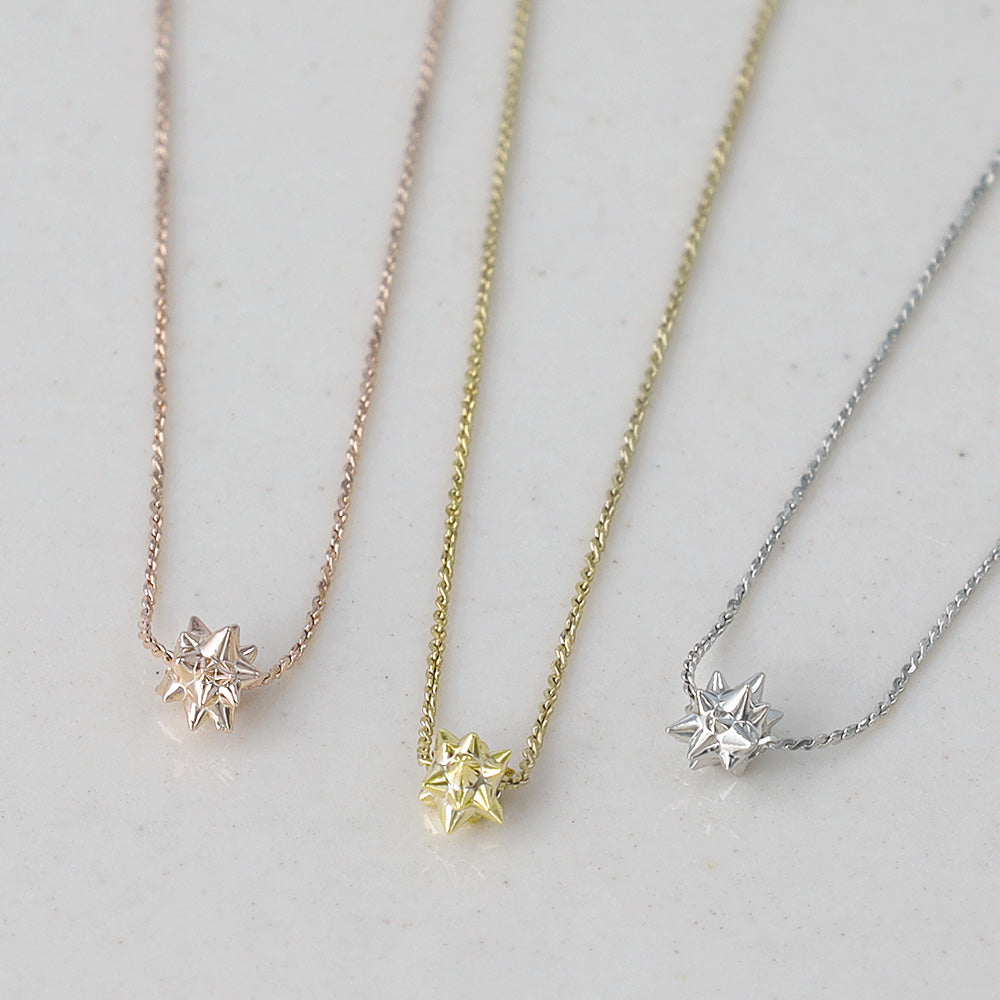 ネックレス tiny. ニッケルフリー メタル スターボウ 極小 超極細 チェーン プチネックレス