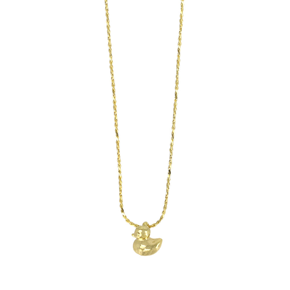 ネックレス tiny. ニッケルフリー メタル あひる 鳥 アニマル 極小 超極細 チェーン プチネックレス
