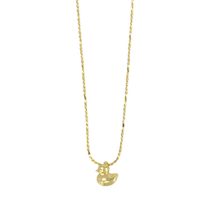 ネックレス tiny. ニッケルフリー メタル あひる 鳥 アニマル 極小 超極細 チェーン プチネックレス