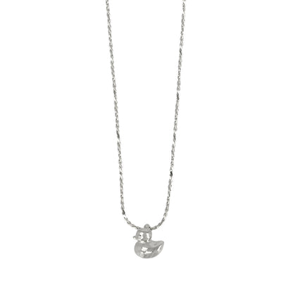ネックレス tiny. ニッケルフリー メタル あひる 鳥 アニマル 極小 超極細 チェーン プチネックレス