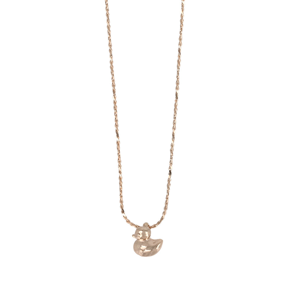 ネックレス tiny. ニッケルフリー メタル あひる 鳥 アニマル 極小 超極細 チェーン プチネックレス