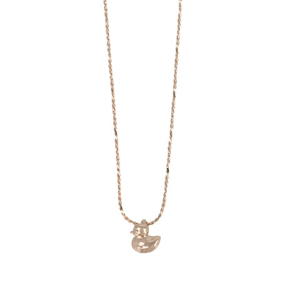 ネックレス tiny. ニッケルフリー メタル あひる 鳥 アニマル 極小 超極細 チェーン プチネックレス