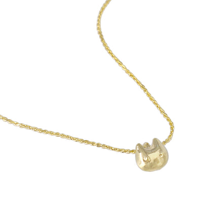 ネックレス tiny. ニッケルフリー メタル ネコ アニマル 極小 超極細 チェーン プチネックレス
