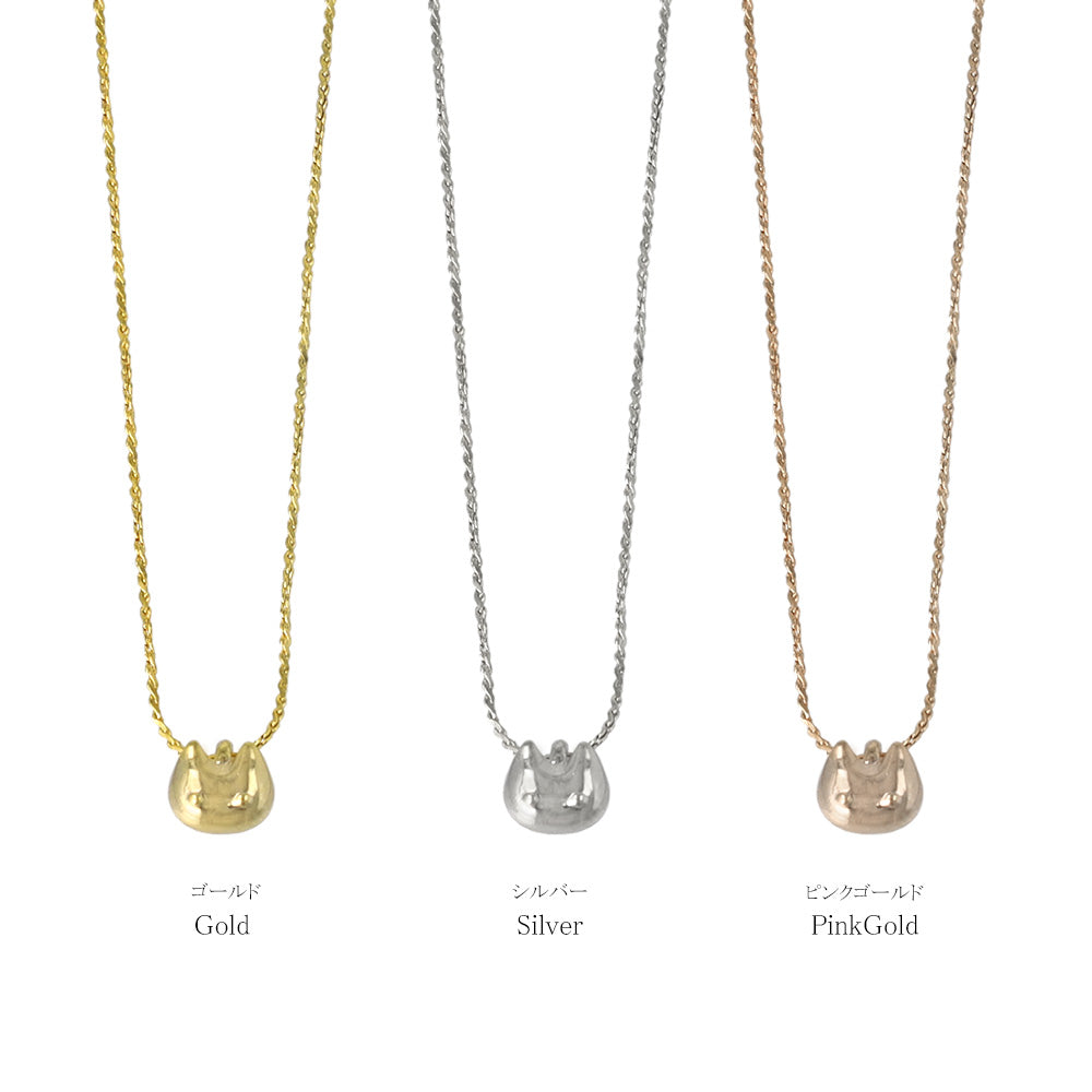 ネックレス tiny. ニッケルフリー メタル ネコ アニマル 極小 超極細 チェーン プチネックレス