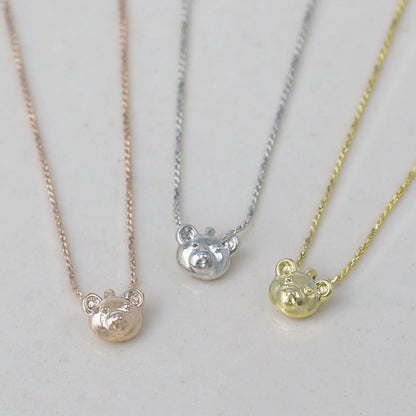 ネックレス tiny. ニッケルフリー メタル クマ アニマル 極小 超極細 チェーン プチネックレス