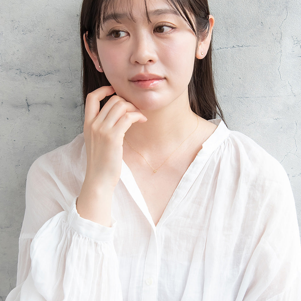 ネックレス tiny. ニッケルフリー メタル クマ アニマル 極小 超極細 チェーン プチネックレス