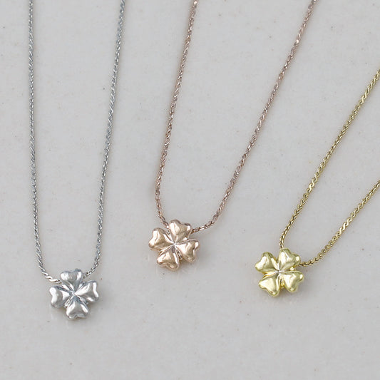 ネックレス tiny. ニッケルフリー メタル クローバー 極小 超極細 チェーン プチネックレス