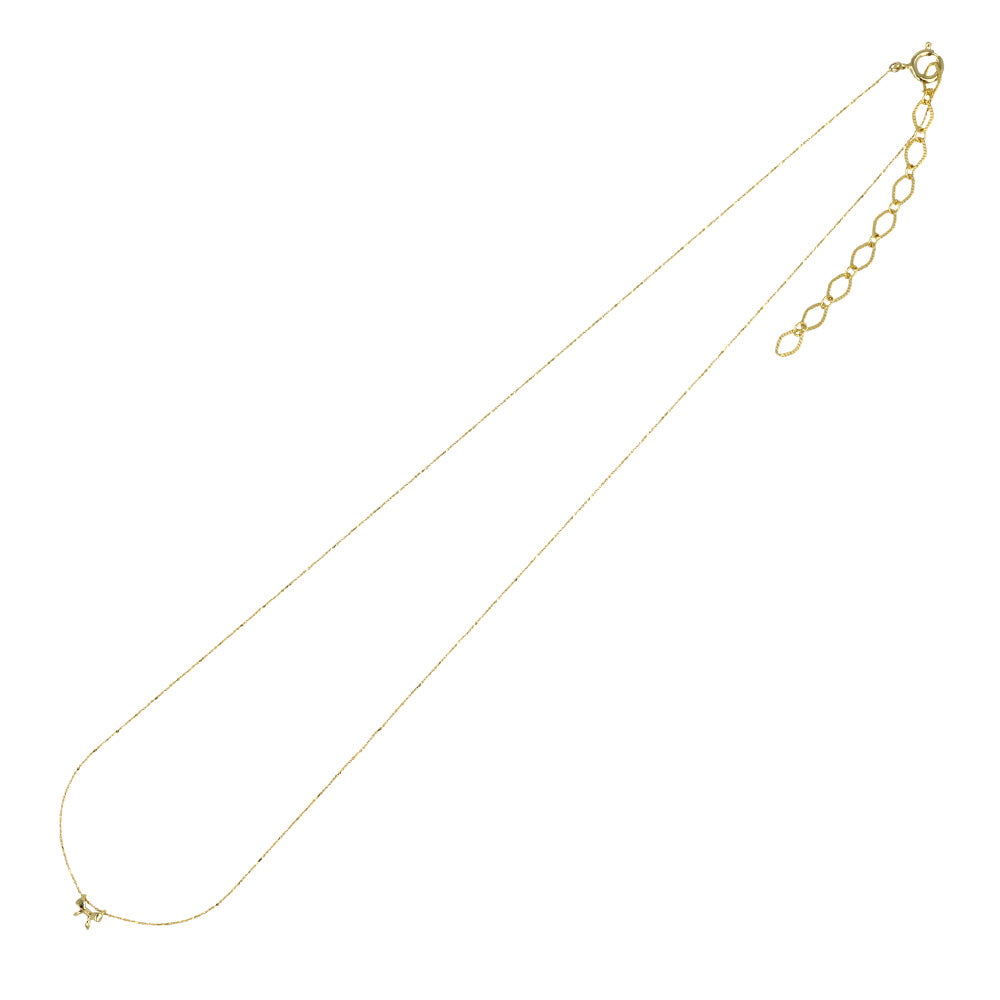 ネックレス tiny. ニッケルフリー メタル リボン 極小 超極細 チェーン プチネックレス