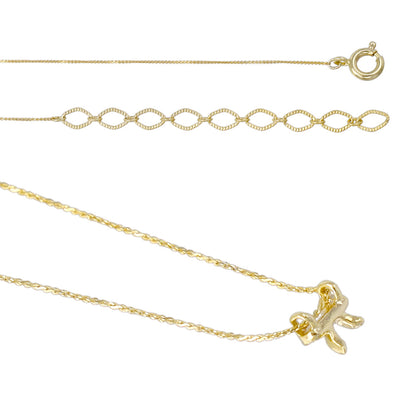 ネックレス tiny. ニッケルフリー メタル リボン 極小 超極細 チェーン プチネックレス