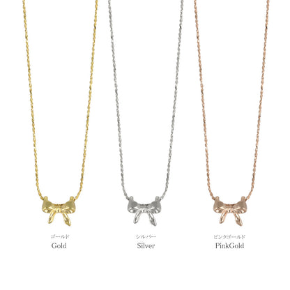 ネックレス tiny. ニッケルフリー メタル リボン 極小 超極細 チェーン プチネックレス