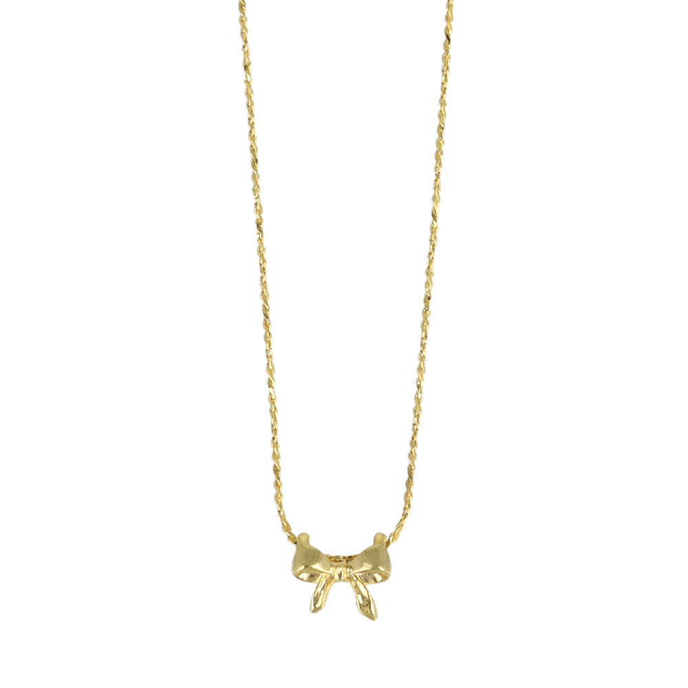 ネックレス tiny. ニッケルフリー メタル リボン 極小 超極細 チェーン プチネックレス