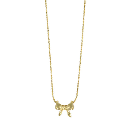 ネックレス tiny. ニッケルフリー メタル リボン 極小 超極細 チェーン プチネックレス