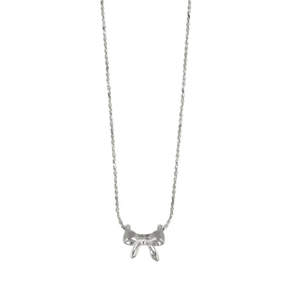 ネックレス tiny. ニッケルフリー メタル リボン 極小 超極細 チェーン プチネックレス