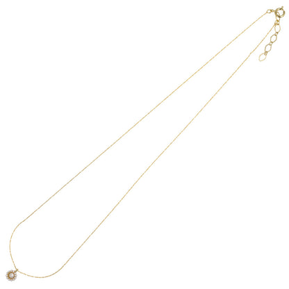ネックレス ニッケルフリー rose cut キュービックジルコニア メタル パール フレーム サークル 超極細 チェーン プチネックレス