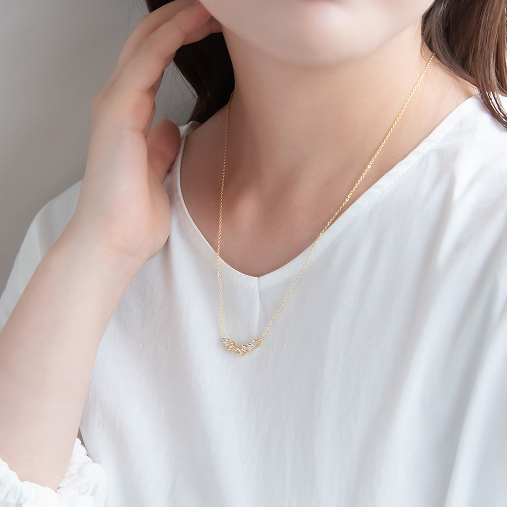 ネックレス ニッケルフリー メタル キュービックジルコニア ショートネックレス