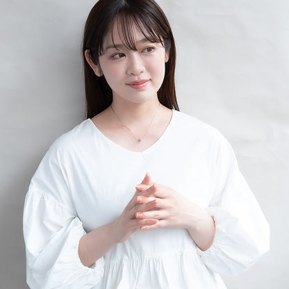 ネックレス ステンレス メタル キュービックジルコニア ミニ リング チェーン ショートネックレス