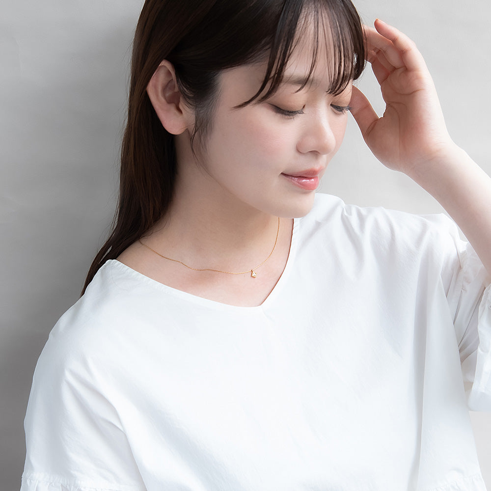 ネックレス ステンレス メタル キュービックジルコニア スクエア チェーン ショートネックレス